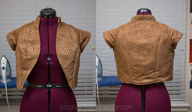Completed Raya's vest, front and back views