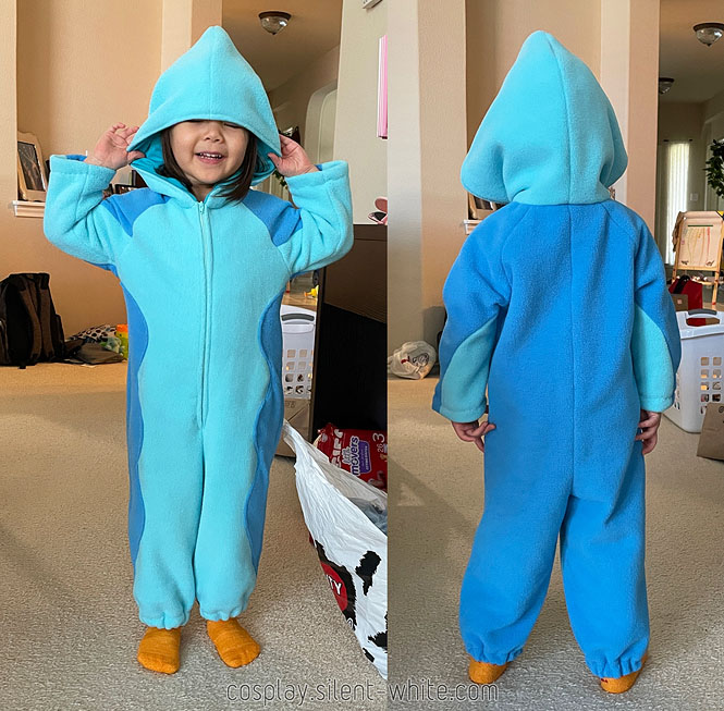 Incomplete Sisu costume on a toddler