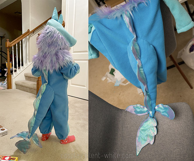 Back of Sisu's costume with focus on the tail